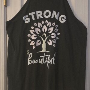 Black 'Strong is Beautiful' Tank Top